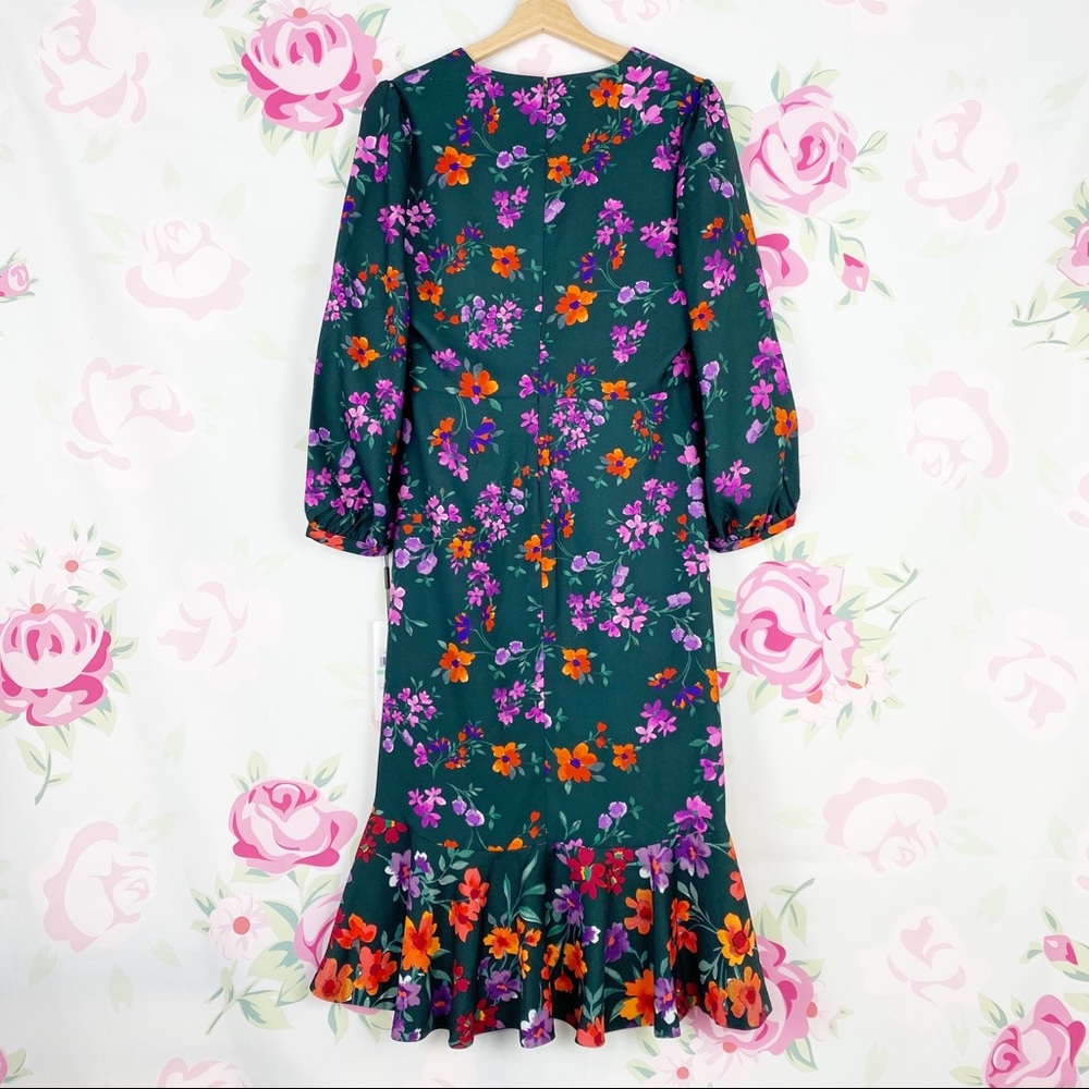 NEW Calvin Klein Floral Print Faux Wrap Dress - Picture 7 of 15